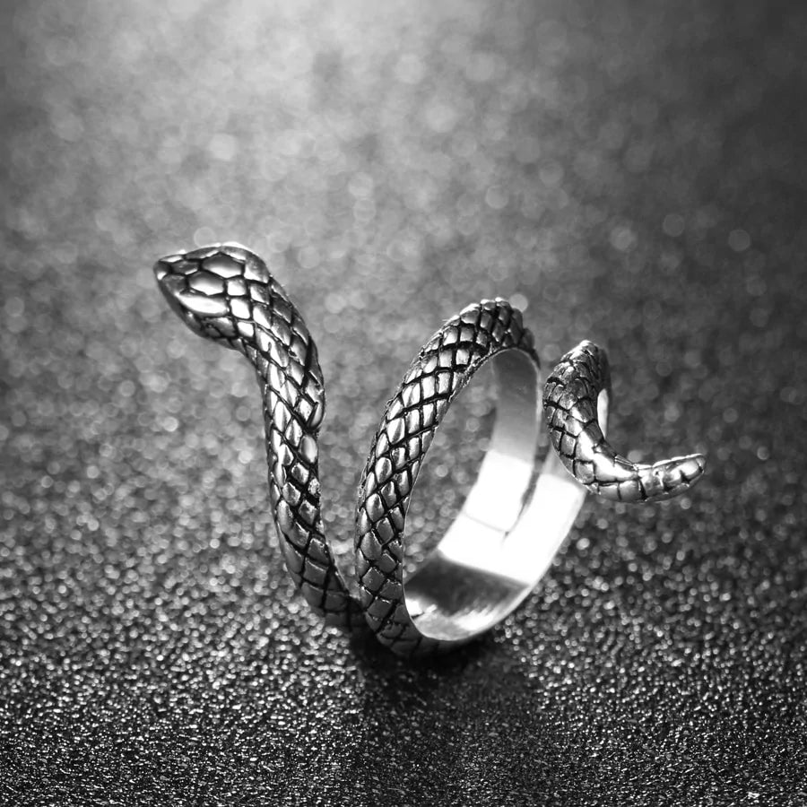 Snake Biker Signet Antique Ring WEM Support (www.WEM.support)
