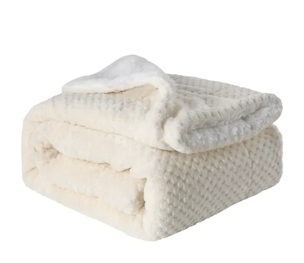 Thickened Flannel & Lamb Wool Double-Sided Blanket WEM Support (www.WEM.support)