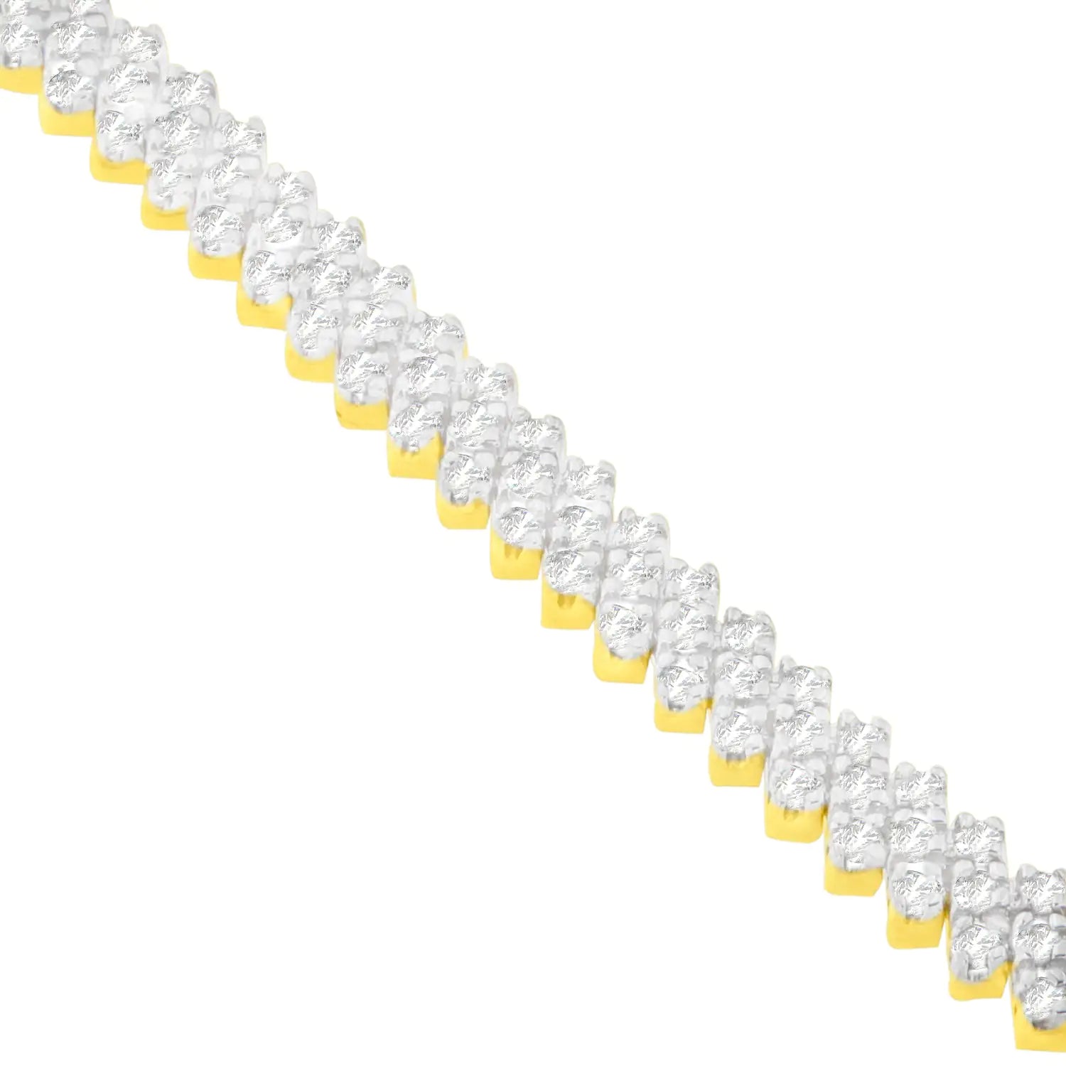 Pulseira de Diamantes em Ouro Amarelo 14K (4.00 cttw, Cor I-J, Clareza I1-I2) WEM Support (www.WEM.support)