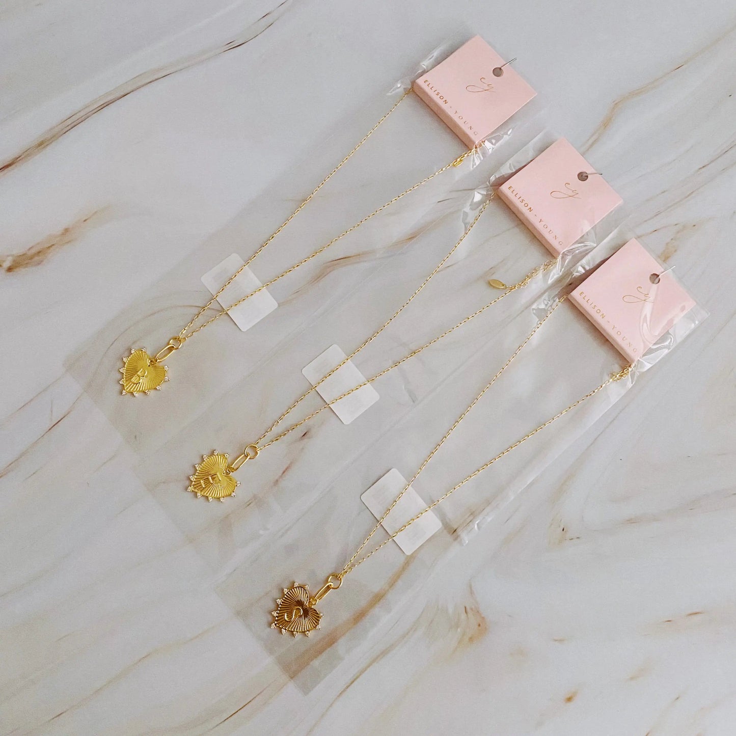 Clip Hanging Initial Heart Necklace WEM Support (www.WEM.support)