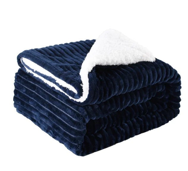 Thickened Flannel & Lamb Wool Double-Sided Blanket WEM Support (www.WEM.support)