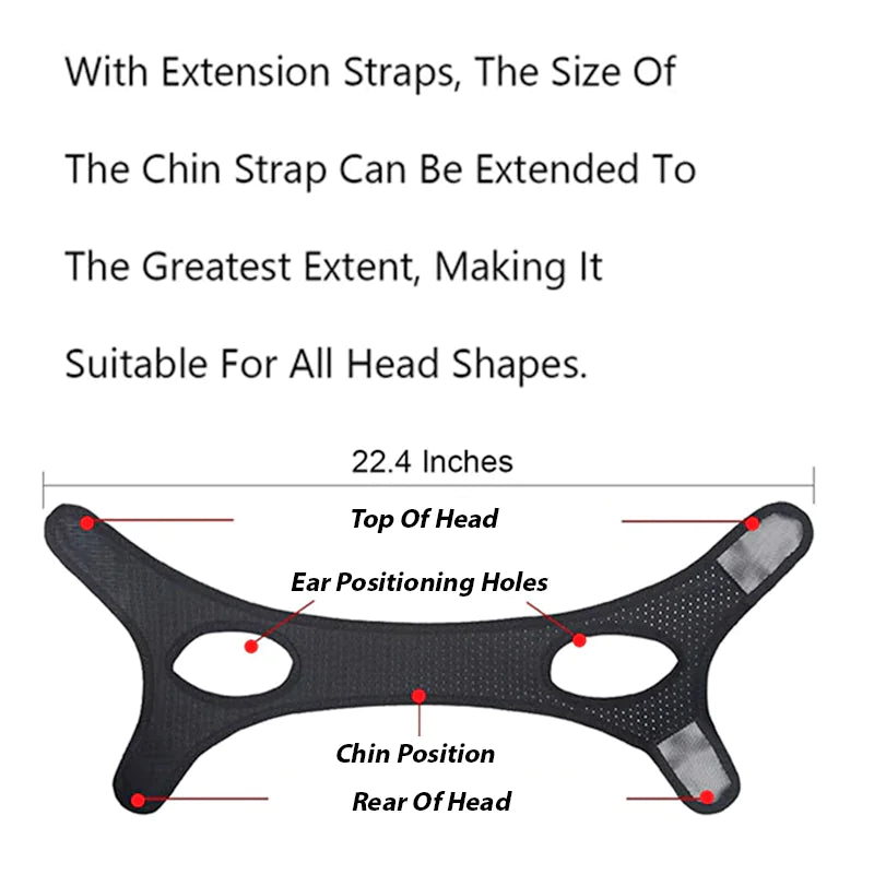 Anti Snoring Chin Strap Sleep Apnea Snore Stop Belt Snoreless Sleep Jaw Solution WEM Support (www.WEM.support)