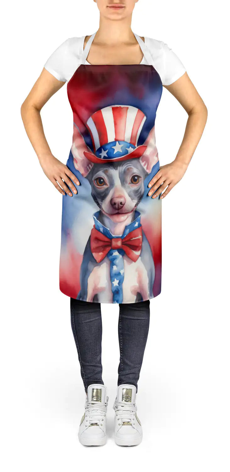 American Hairless Terrier Patriotic American Apron WEM Support (www.WEM.support)