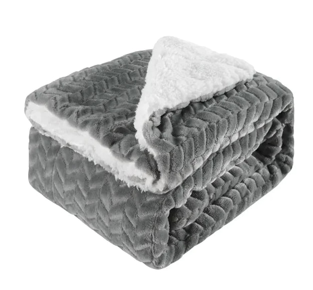 Thickened Flannel & Lamb Wool Double-Sided Blanket WEM Support (www.WEM.support)