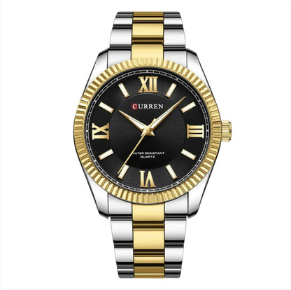 Men's Luminous Quartz Watch with Steel Strap WEM Support (www.WEM.support)