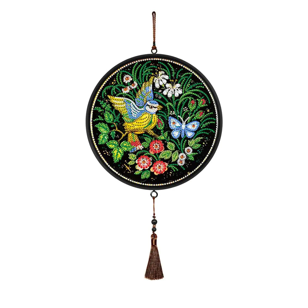 Butterfly Diamond Painting Pendant with Tassel Design