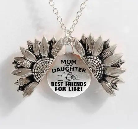 Sunflower Double-layer Lettering Necklace WEM Support (www.WEM.support)