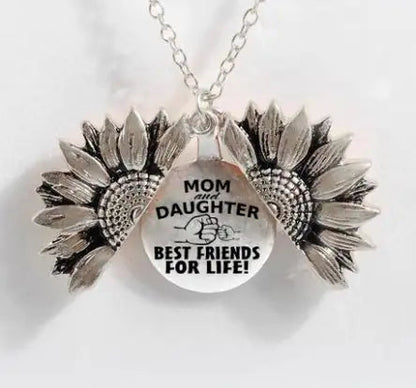 Sunflower Double-layer Lettering Necklace WEM Support (www.WEM.support)