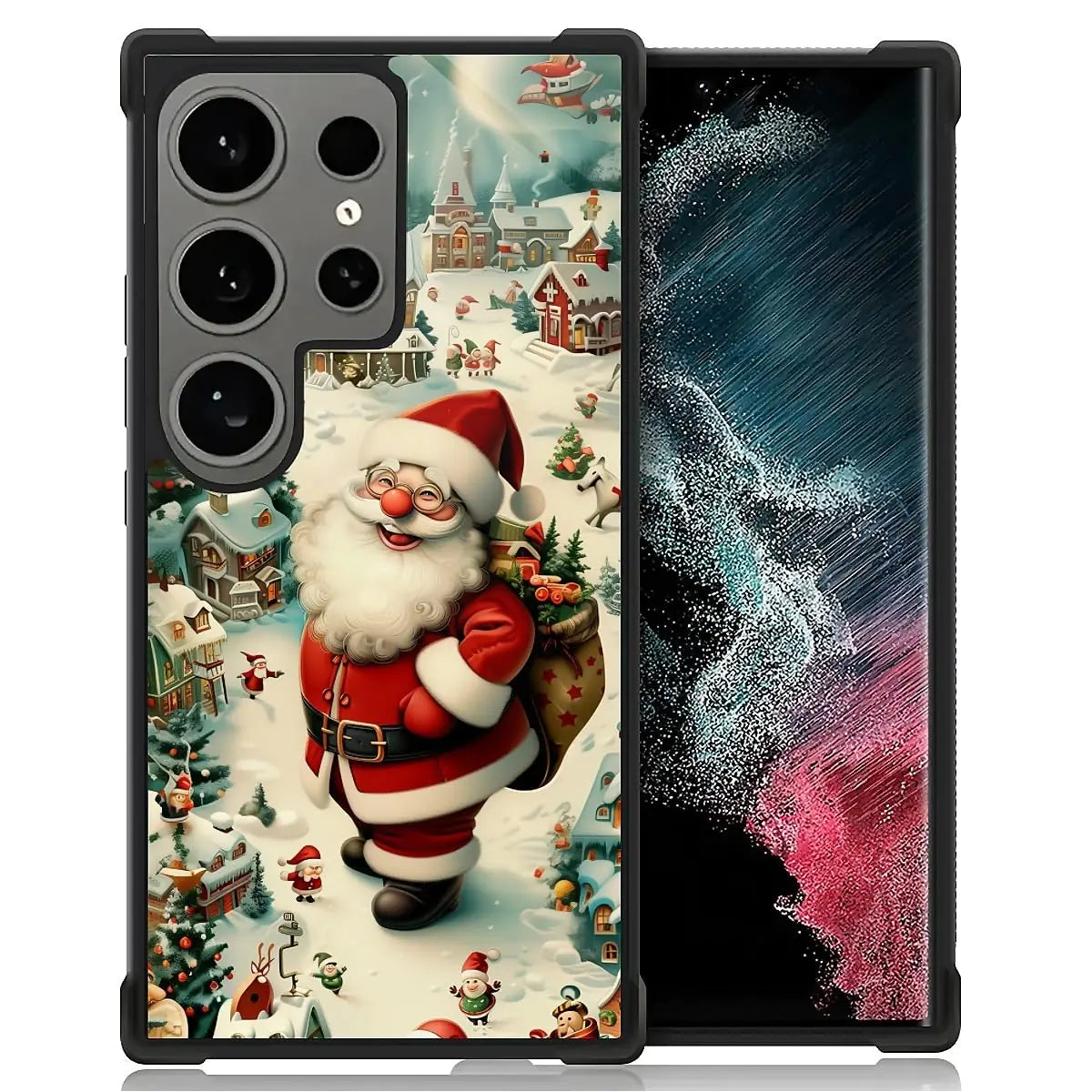 Case Compatible with Samsung Galaxy Z Fold 2 5G Case,Stained Glass Purple Flower Four Airbag Case for Galaxy Z Fold 2 5G,Christmas Drop Protection Case for Samsung Galaxy Z Fold 2 5G