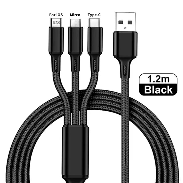 3 In 1 Fast Charging Cable Cord WEM Support (www.WEM.support)
